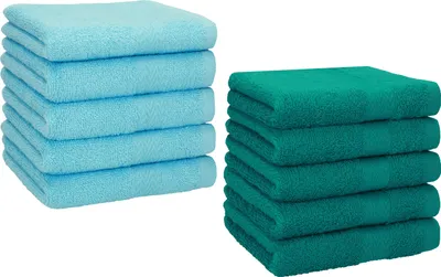 Produktbild von Betz 10 Stück Seiftücher 30x30 cm PREMIUM 100% Baumwolle Farbe: türkis und smaragdgrün