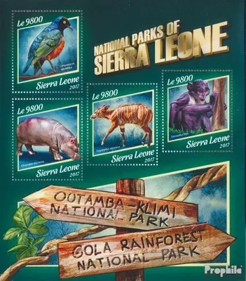 Produktbild von Briefmarken Sierra Leone 2017 Mi 8925-8928 Kleinbogen (kompl. Ausg.) postfrisch Nationalparks
