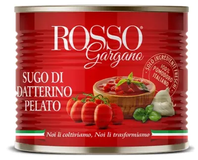 Image de Sauce aux tomates Datterino pelées Sugo di Datterino Pelato 230 g – Rosso Gargano
