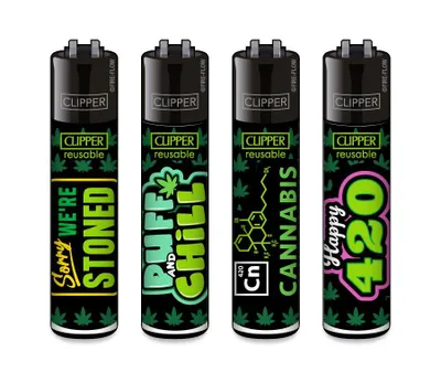 Produktbild von Clipper Feuerzeug 4er Set Weed Statements #9