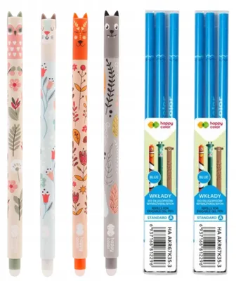 Produktbild von Happy Color Floral Art Set 4 Radierbare Gelstifte + 6 Nachfüllungen