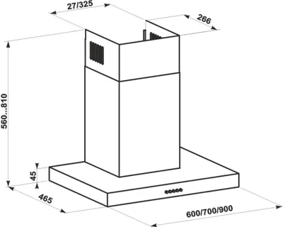 Obrázek produktu pro Gurari GCH F 461 IS 9 Odsavač par 90cm 1000m³/h Plochý nástěnný odsavač par z nerezové oceli