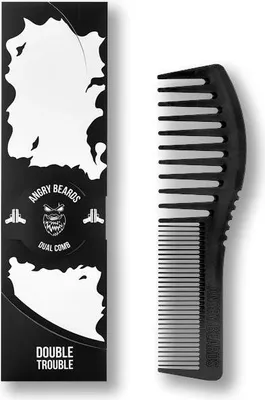 Obrázok produktu pre Hrebeň na bradu a vlasy Angry Beards Dual Comb