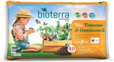 Produktbild von Bioterra  Tomaten & Gemüseerde 40l TORFFREI Gewächshauserde Hochbeeterde