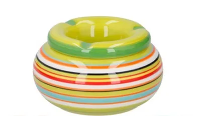 Obrázok produktu pre Popolník 13,5 x 13,5 x 6,7 cm, keramický, zelený/oranžový/modrý