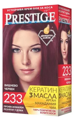Immagine prodotto di Vips Prestige, colorazione permanente in crema per capelli, tonalità 233, rosso ciliegia scuro, 115 ml