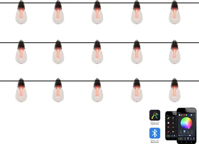 Produktbild von BELIANI LED Girlande Bunt PVC 1150 cm 15 Lichter RGB Farbwechsel mit Fernbedienung App-Steuerung Timer Schalter Outdoor Indoor für Weihnachtsbaum
