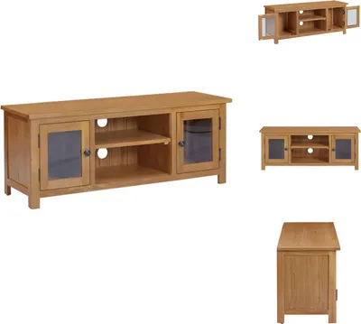 Image de vidaXL Armoire TV 110x35x44 cm Chêne massif - Meuble TV