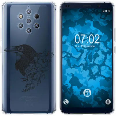 Produktbild von PhoneNatic Case kompatibel mit  Nokia 9 PureView Silikon-Hülle Floral Rabe M4-1