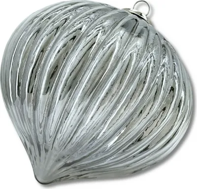 Produktbild von Glas Kugel Tropfen grau-schwarz 20 x 25cm Deko-Kugel Glastropfen Glaskugel