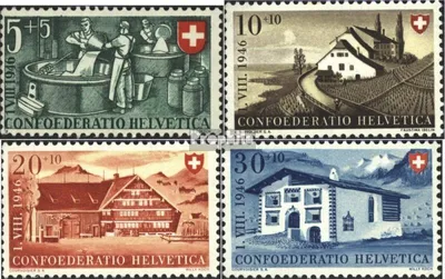 Produktbild von Briefmarken Schweiz 1946 Mi 471-474 (kompl.Ausgabe) postfrisch Pro Patria