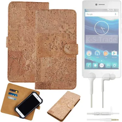 Produktbild von K-S-Trade Hülle kompatibel mit Qilive Q7 5 + in ear Kopfhörer Kork Handyhülle Cover  Schutzhülle TPU Case Bumper in Hellbraun, (1x)