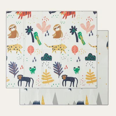 Productafbeelding van CASABEL Baby Speelmat 180×150 cm, Opvouwbaar, Waterdicht, Dik, Apenontwerp, Groot Formaat en Gemakkelijk Op te bergen