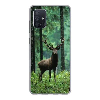 Produktbild von MuchoWow® Handyhülle Schutzhülle Hülle für Samsung Galaxy A51 5G Hirsche - Wald - Bäume - Tiere - Natur Silikon Softcase Handy Hülle - Abbildung