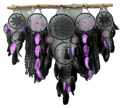 Imagen del producto de Atrapasueños, estilo bohemio, decoración hecha a mano, color rojo intenso