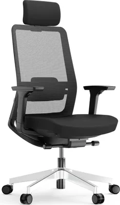 Produktbild von Yaasa Chair Pro Bürostuhl Ergonomisch mit Kopfstütze, Schwarz – Traglast 130 kg – 3D-Armlehnen – Regulierbare Lordosenstütze