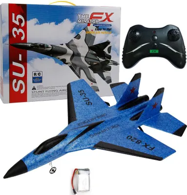 Produktbild von Fx820 2,4 g Fernbedienung Fighter Su35 Starrflieger Foam Aircraft Elektrisches Spielzeug Blau