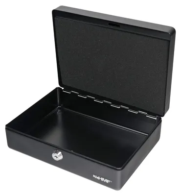 Produktbild von Geldkassette mit Euro-Münzsortierer – Schwarz – 25 x 18 x 9 cm – Metall