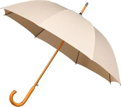 Produktbild von Regenschirm BEIGE automatisch groß hölzerner Griff Uni
