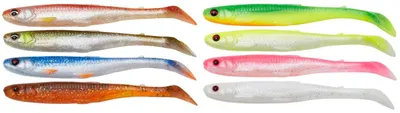 Produktbild von Savage Gear Slender Scoop Shad - 4 Gummifische, Größe / Gewicht / Farbe:9cm / 4g / Clear Water Mix