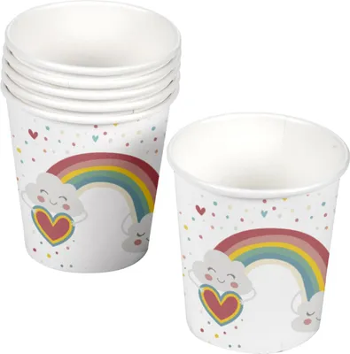 Image de Set de 6 gobelets en carton Arc en ciel