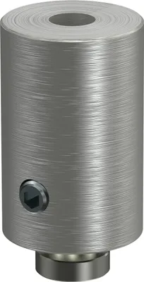 Produktbild von Interdeco Deckenträger mit Abstand 2,5 cm / Deckenhalterung für Gardinenstangen 20 mm Ø / 14 x 35 mm, 1-läufig Edelstahl-Optik, Typ Sonius, Pack. 2 Stück