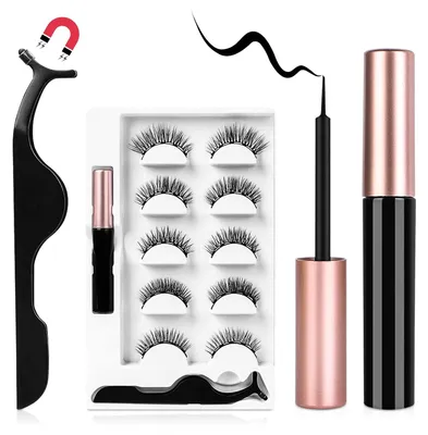 Produktbild von Magnetische Wimpern mit Eyeliner, 5 Paar dichte und lange kš¹nstliche Wimpern, magnetisches Wimpern-Eyeliner-Set