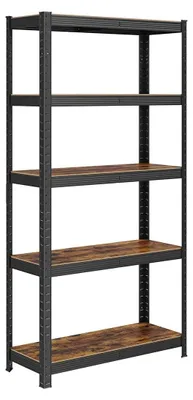 Immagine prodotto di Scaffale industriale – struttura in acciaio – ripiani in legno – regolabile – resistente alla ruggine – 150 x 75 x 30 cm