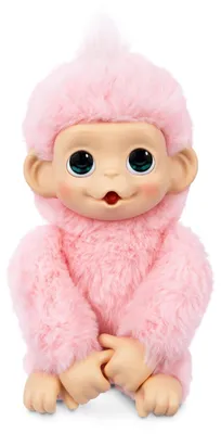 Produktbild von Interaktives Kuscheltier Kuschelaffe Spielzeugaffe - Babyaffe - Rosa - Reagiert auf Berührung - Für Kinder