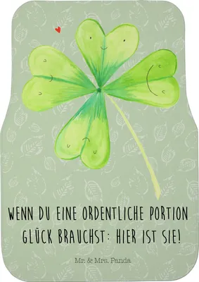 Produktbild von Mr. & Mrs. Panda Fußmatte Fürs Auto Blume Kleeblatt - Blattgrün - Geschenk, Garten, Glück, Kleeblätter, Umzug, Auto-Fußmatte, Glücksbringer, Automatte, Autoteppich