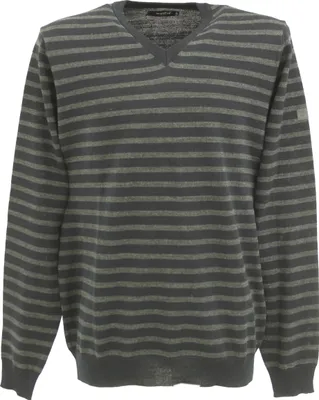 Produktbild von 30568 Breidhof, ,  Herren Pullover, Feinstrick, schwarz grau, L