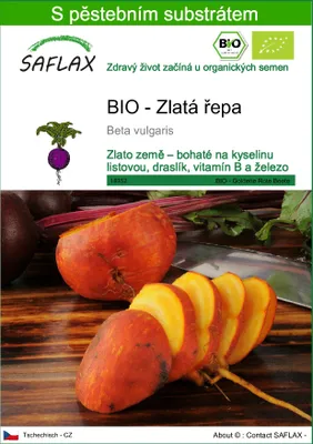 Obrázek produktu pro SAFLAX - BIO - Zlatá řepa - Beta vulgaris - 50 Semena - S pěstebním substrátem bez klíčků