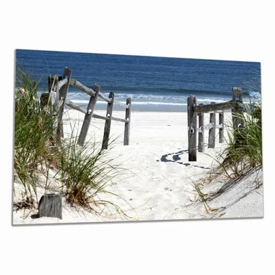 Produktbild von Wallario Herdabdeckplatte aus Glas, Größe 80 x 52 cm 1-teilig, Motiv Blick auf Strand