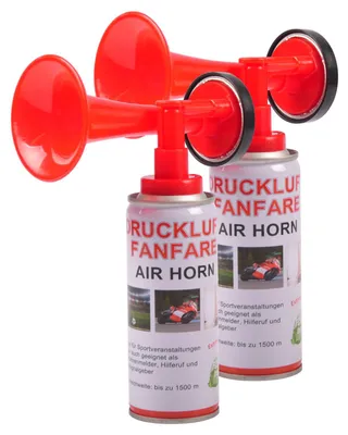 Produktbild von Druckluft-Fanfare 2x 250ml Stadionhupe Signalhorn Tröte Sirene Airhorn bis 1500m