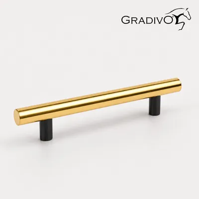 Produktbild von Möbelgriff Küchengriffe Schrankgriff Bügelgriff Schubladengriffe 653 Schwarz - Gold 128 mm