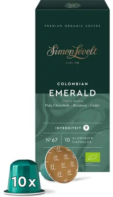 Obrázek produktu pro Simon Lévelt Kolumbijské smaragdové kávové kapsle, 10 kusů, 57 g, kompatibilní s Nespresso