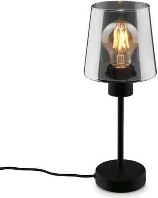 Produktbild von Tischleuchte, schwarz, Rauchglas, 1xE27/max.10W
