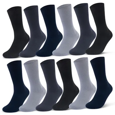 12 Paar Socken Set Aus Baumwolle - Schwarz Für Damen & Herren