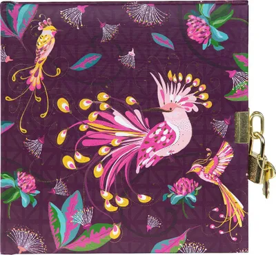 Image de Goldbuch Journal Oiseaux Tropicaux prune 16x16 cm avec cadenas