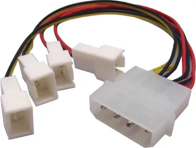 Produktbild von AKASA - Molex LP4-Stecker auf 4x PWM-Lüfter zum Motherboard-Verbindungskabel