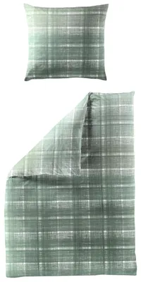 Produktbild von BIERBAUM Bettwäsche Biber grün 135x200cm, mit 1 Kissen Bettbezug