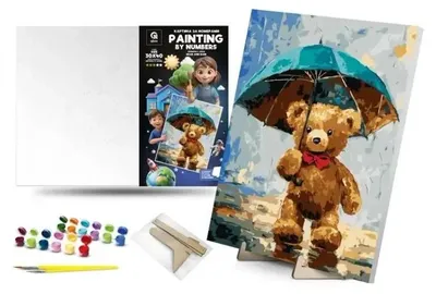 Produktbild von Malen nach Zahlen – Bär und Regen, 30x40 – Qbee