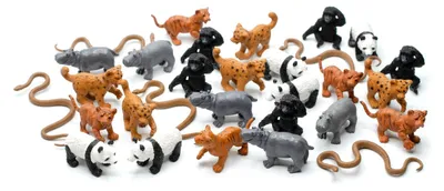Produktbild von 30x Wildtiere Set Tierfiguren Aufstellfiguren Miniblings Tier Kinder Tiere Babys