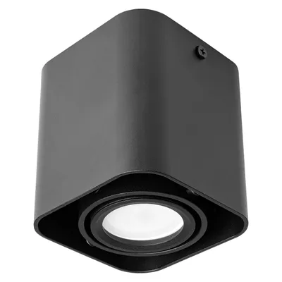 Obrázok produktu pre Povrchové reflektory MasterLED GU10 štvorcové 90x90x100mm 35W IP20 čierne - ideálne do obývačky, kancelárie, chodby - otočné
