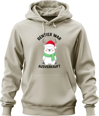 Zdjęcie produktu dla Reindeer was sold out Polar bear antlers Christmas gift uni  bluza z kapturem, natura, M