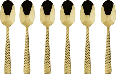 Productafbeelding van Sambonet Cortina Edelstahl/PVD Gold Set 6 Mokkalöffel S0198-S00017-S0013 52722GA7