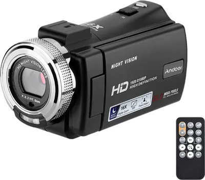 Produktbild von Andoer V12 1080 P Full HD 16X Digitalzoom Aufnahme Videokamera Tragbarer Camcorder mit 3,0 Zoll drehbarer LCD-Bildschirm max. 30 Megapixel Unterstuetzung Nachtsicht Gesichtserkennung Gesicht Verschoenerung