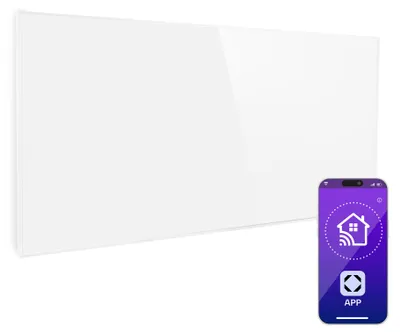 Produktbild von Klarstein Infrarotheizung mit Thermostat, 720W Elektroheizung, Smart Home Infrarotheizung zur Wandmontage, IR mit IoT/WiFi App-Control, Feuchtraum Flach-Heizkörper, CO2-Freie Wand Heizung