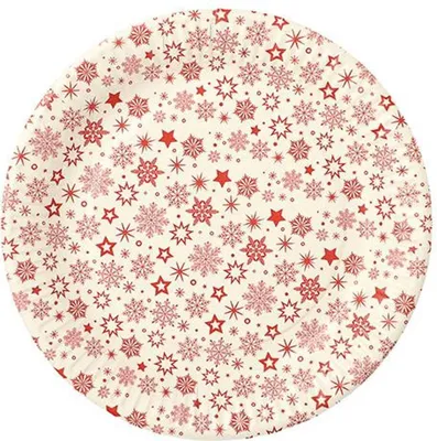 Produktbild von Teller, Pappe rund Ø 23 cm weiss "Snöflinga"