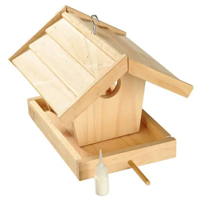 Produktbild von Vogelfutterhaus-Bausatz für Kinder, ,15,5 x 22,5 x 17,5 cm, unbehandeltes Holz, individualisierbar -Wiemann Lehrmittel